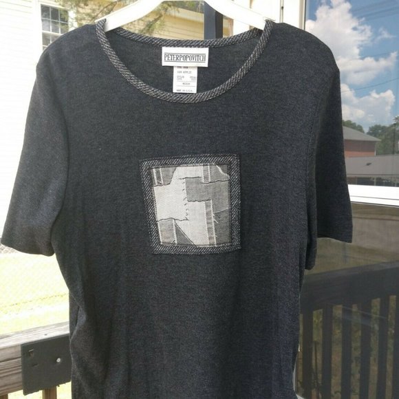 NWT  Peter Popovitch Short Sleeves Knit Top Medium - Picture 6 of 7
